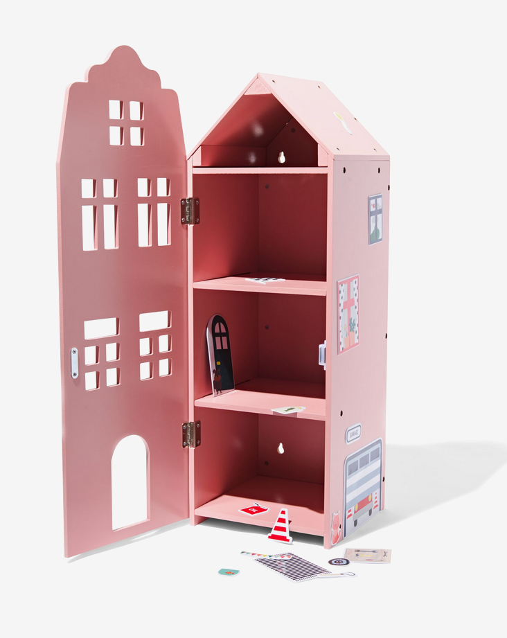 Canal Doll House Wood Confetti Pink 24.5cm x25cm x75cm