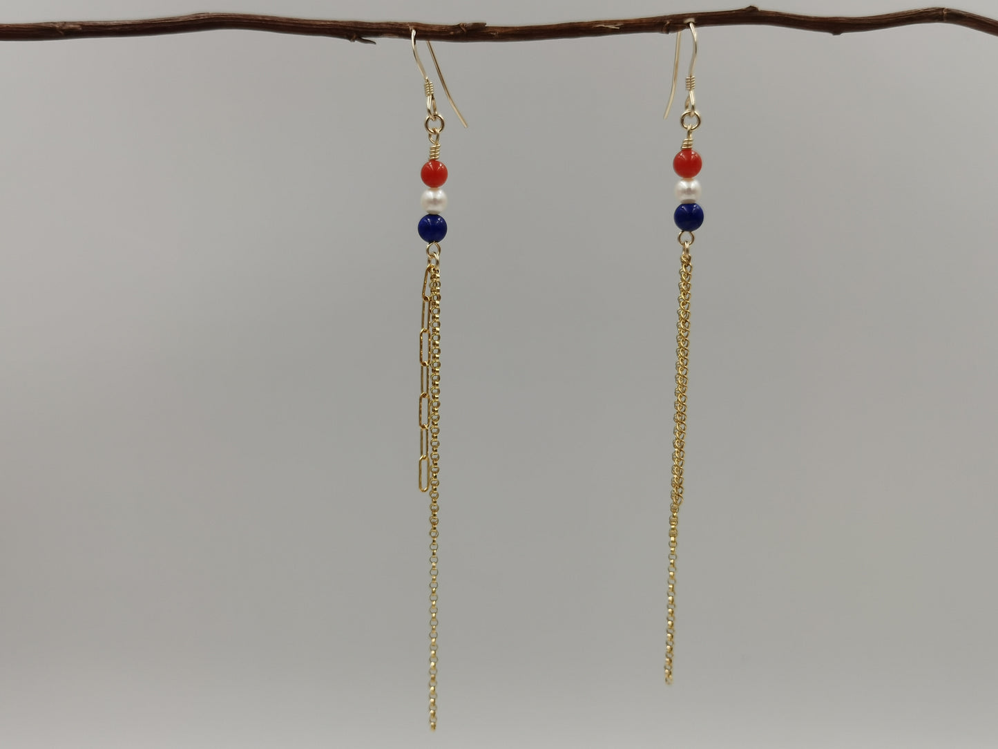 Dutch Unity Pride Dangle Earrings with Premium Quality Gemstones