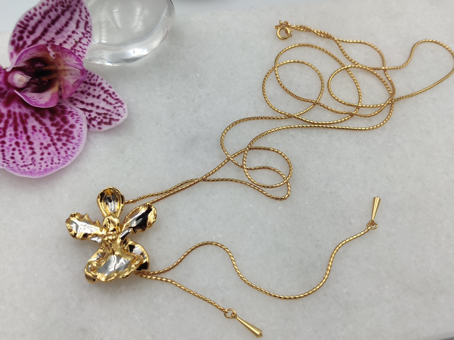 24K Swiss Gold and Palladium encapsulated Orchard Necklace