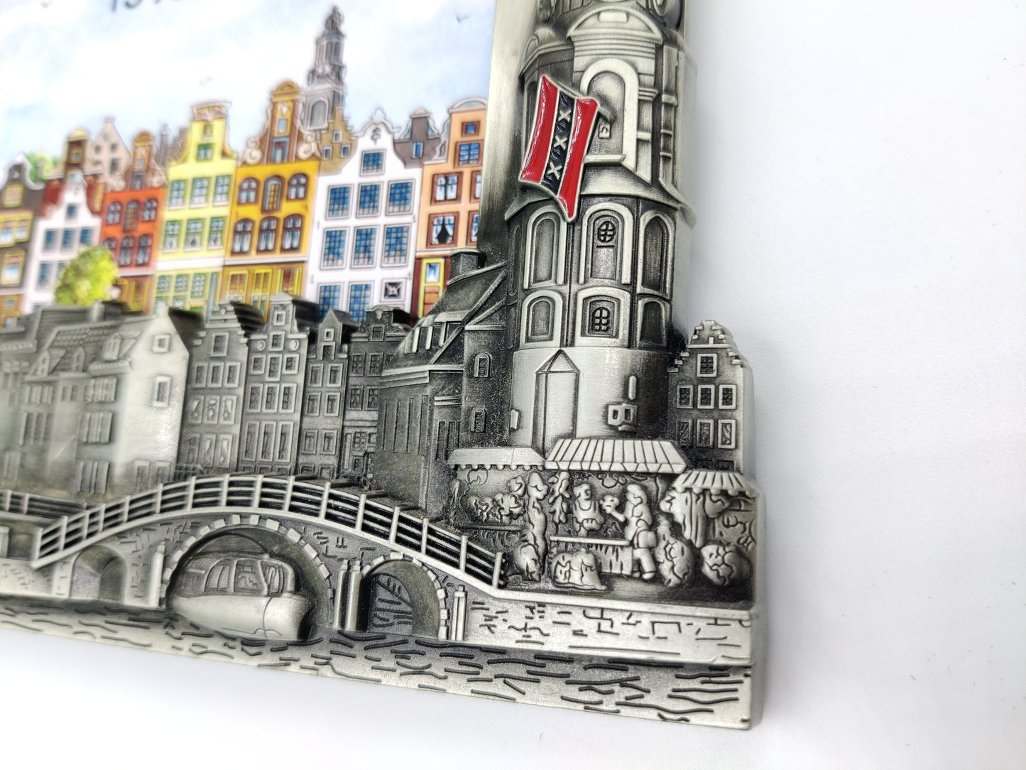 Photo Frame Amsterdam Canal Bridge with Landmarks