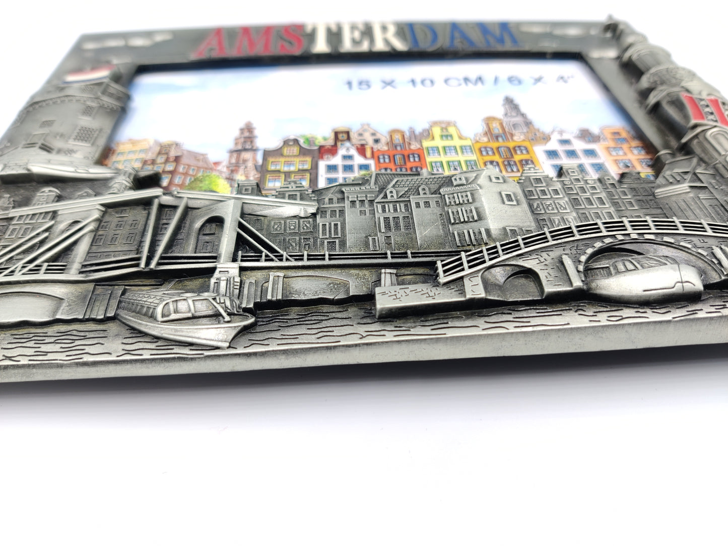 Photo Frame Amsterdam Canal Bridge with Landmarks