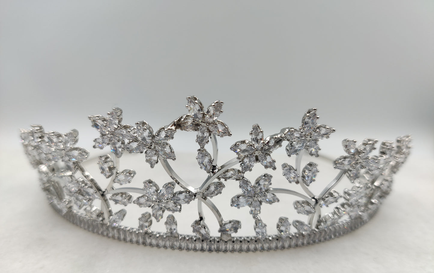 Eternity Floral Tiara Metal with Cubic Zirconia