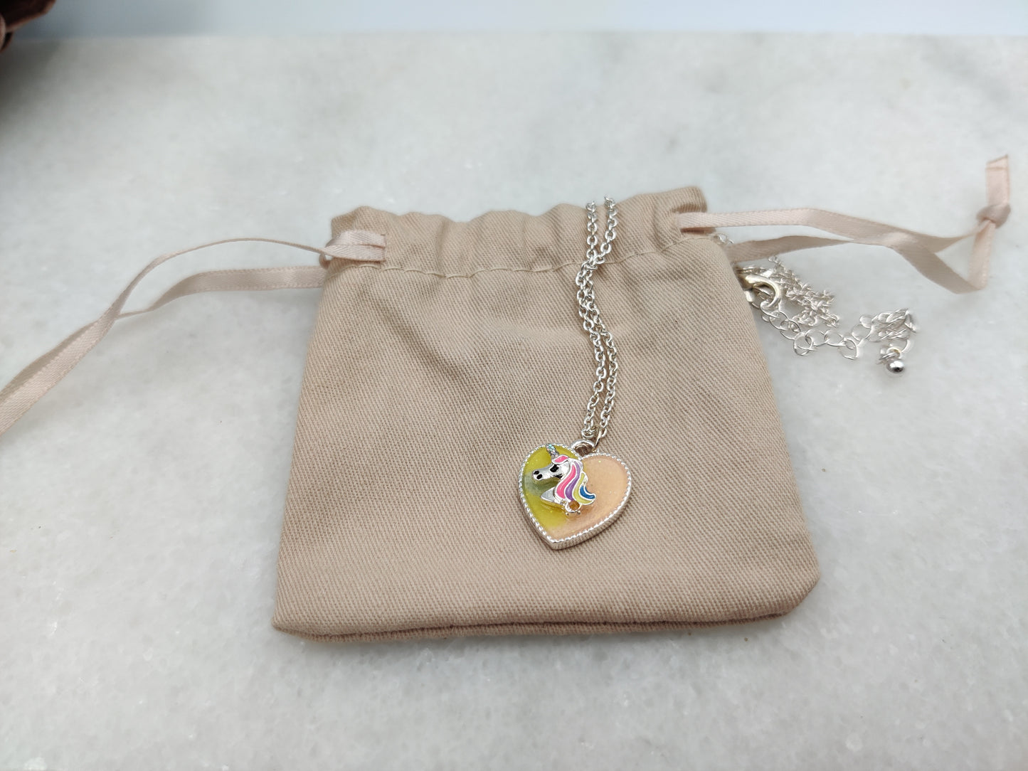 Kids Unicorn Heart Necklace
