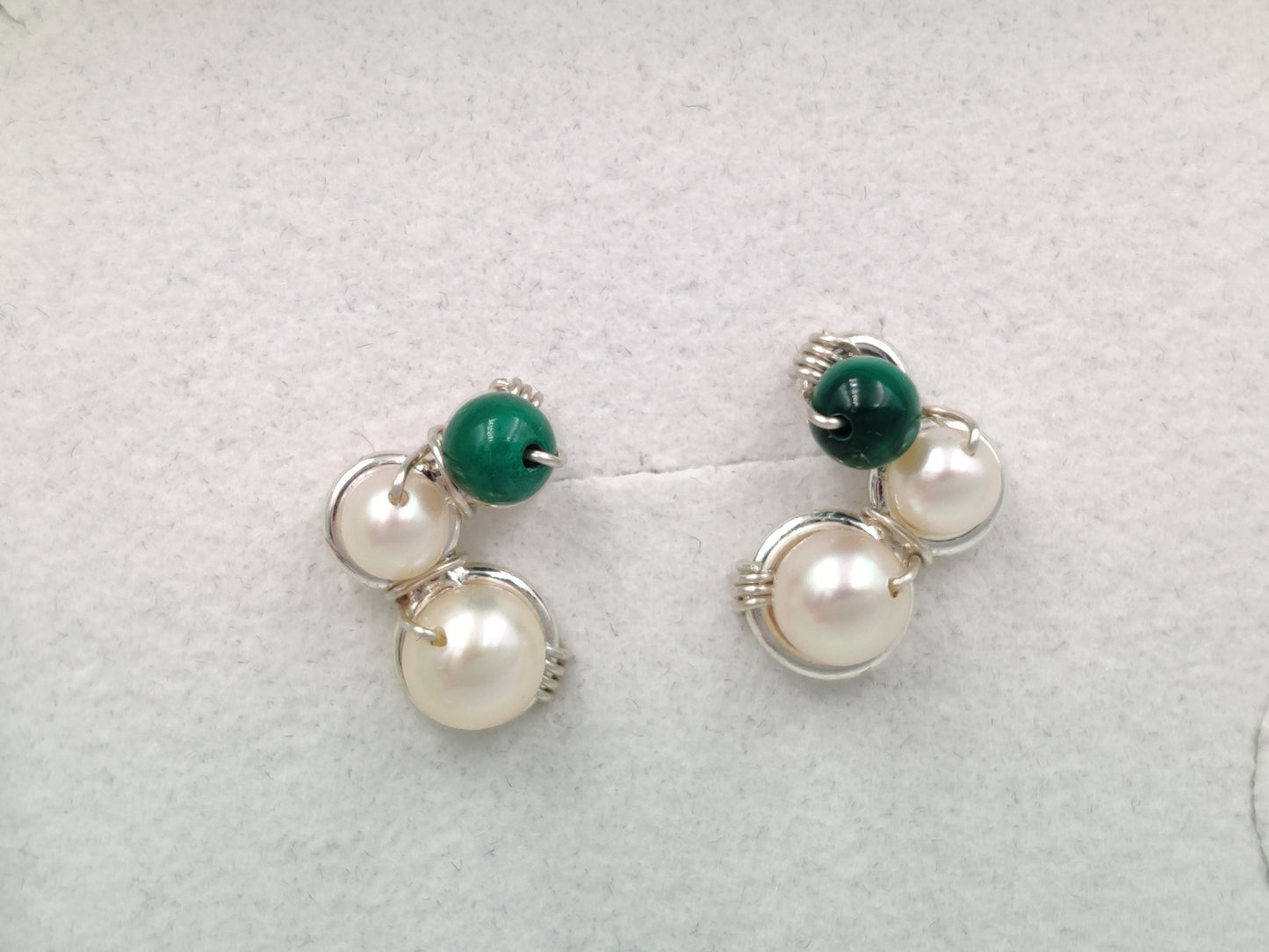 EBB Burgeon Ear Studs with Malachite Pearls