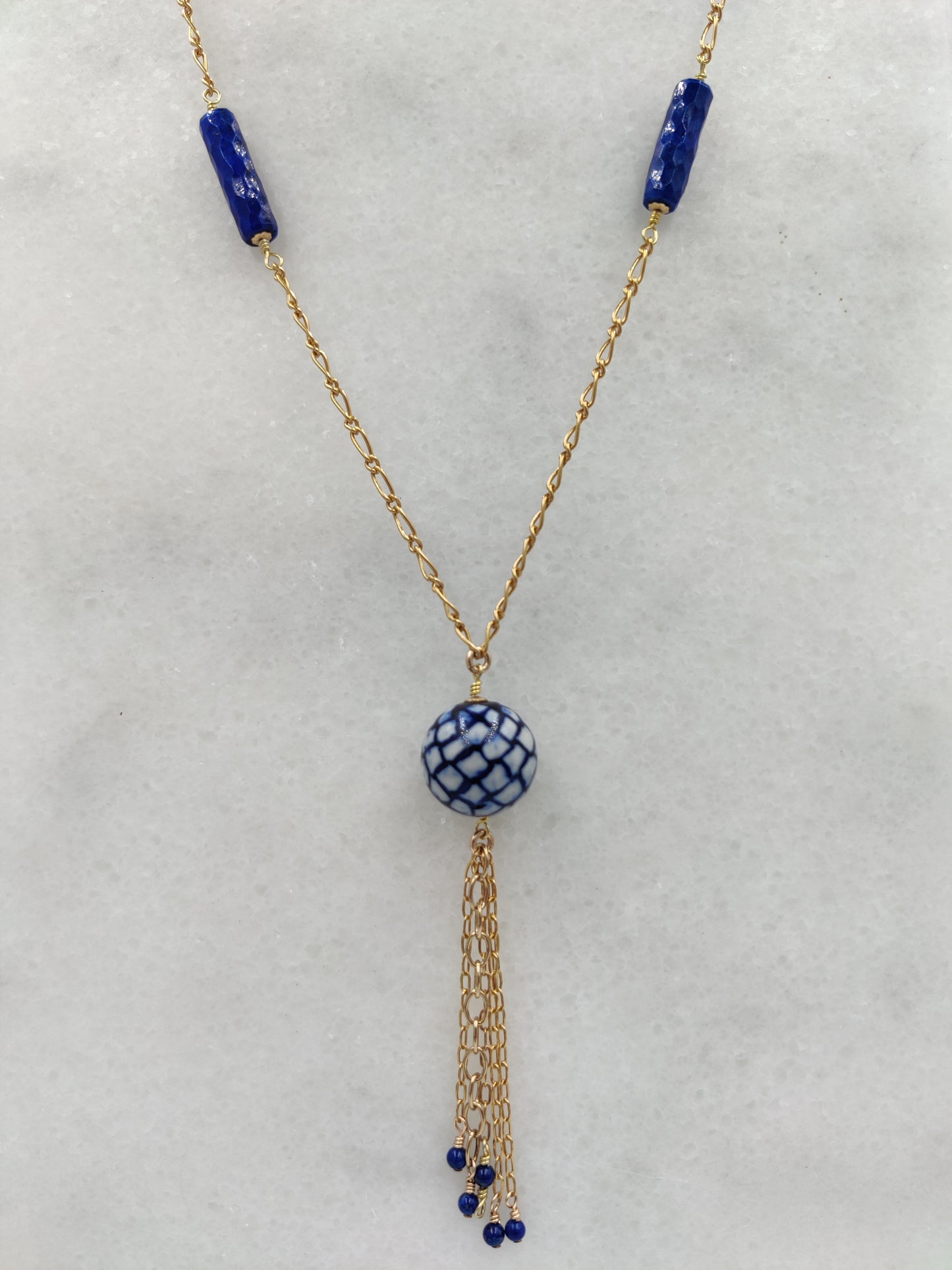 Delft Blue Evelyn Rope Lapis Lazuli Necklace