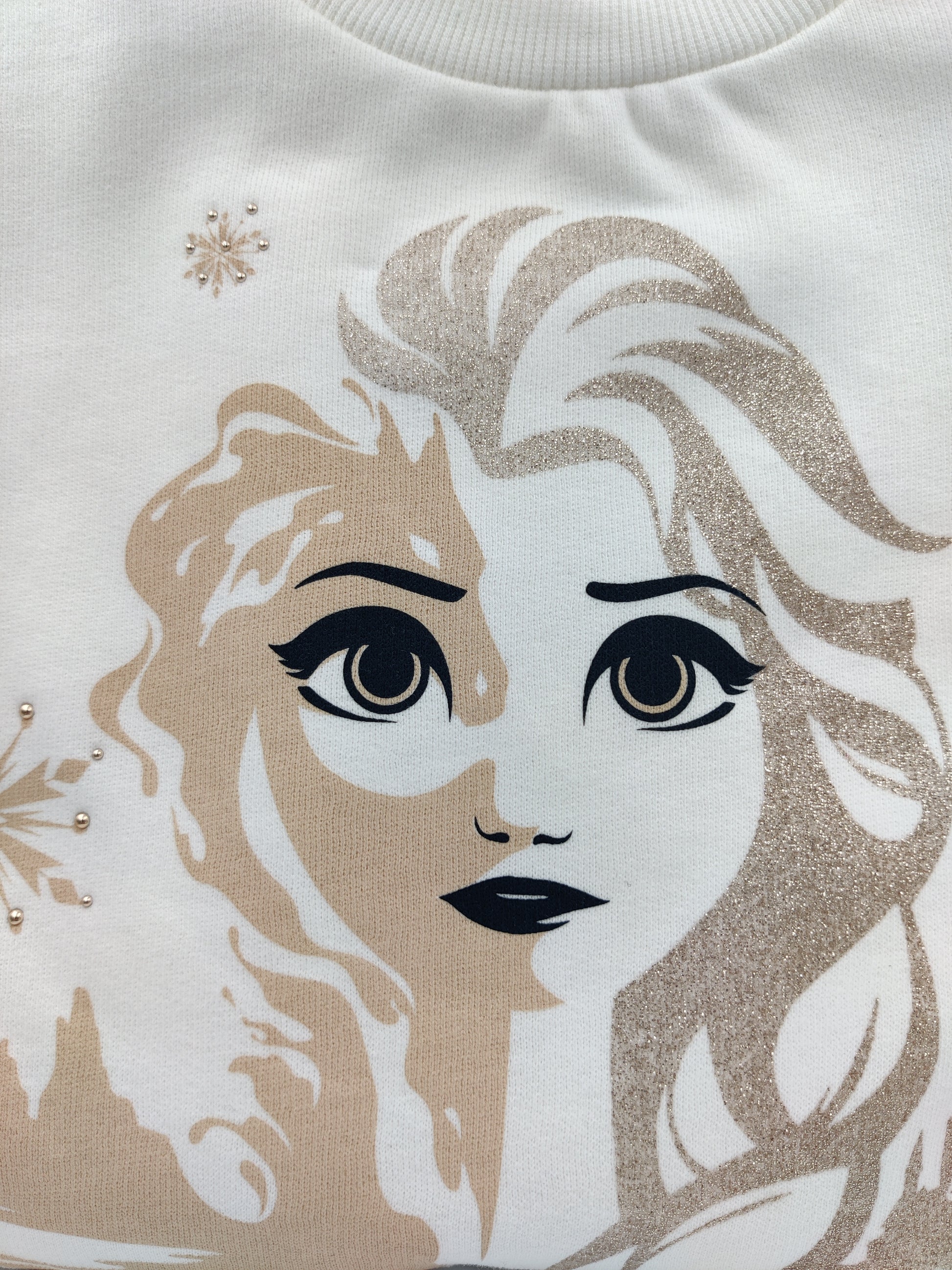 Disney Frozen II Elsa Kids Sweater in Lily White Limited Edition Elsa Face shot