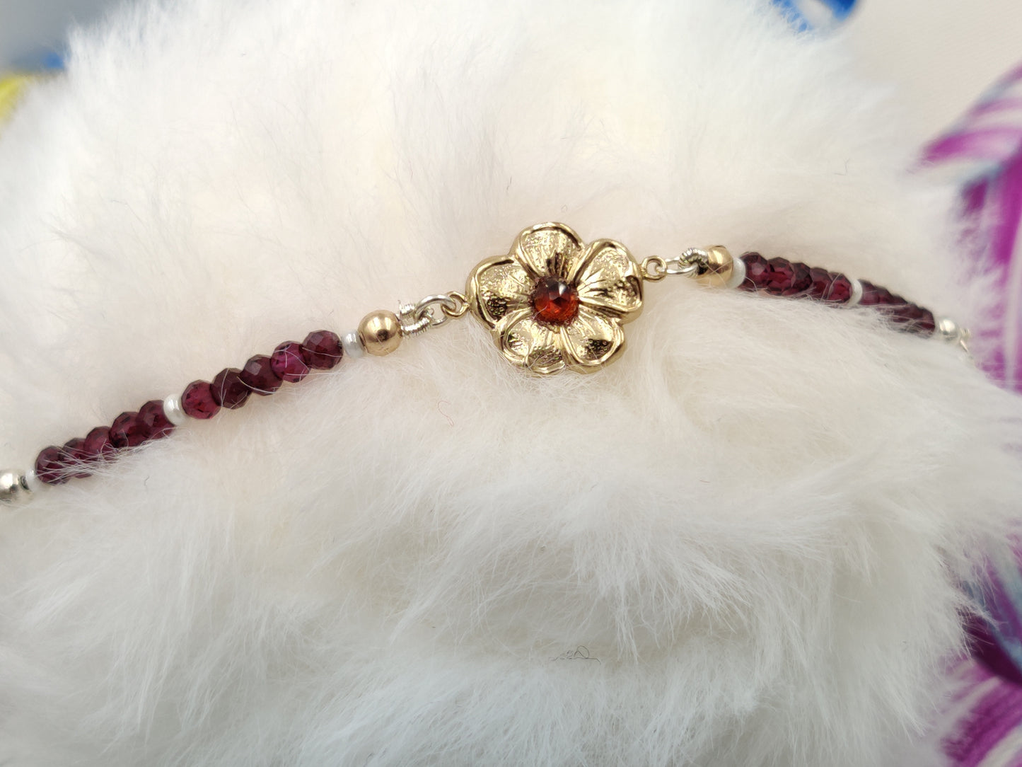 Fleur Garnet Bracelet