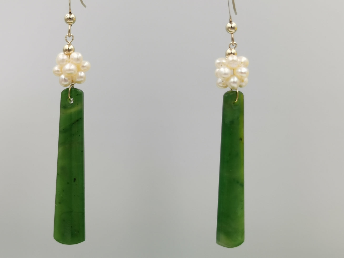 EBB Jewellery 'Bisous de la Mer' Collection - Premium Jade Pearl Dangle Earrings