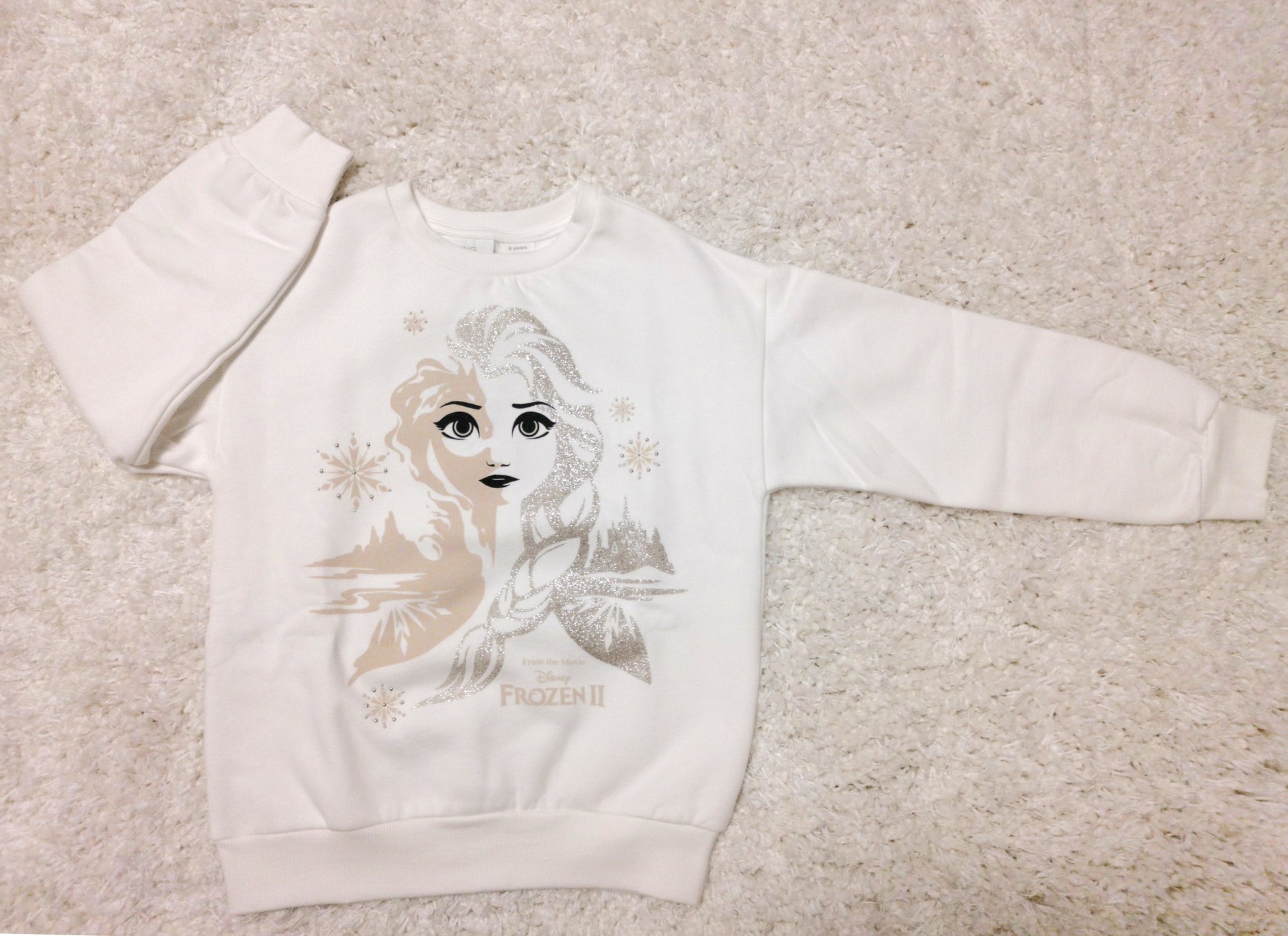 Disney Frozen II Elsa Kids Sweater in Lily White Limited Edition Front Shot in Style