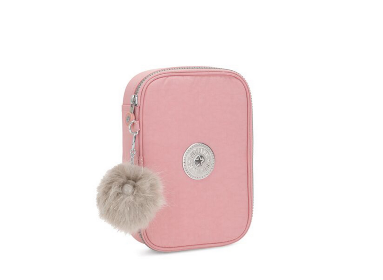 Kipling Pennenetui Pennenzak Pen Pouch Geschikt voor 100 pennen in Rose Side Shot