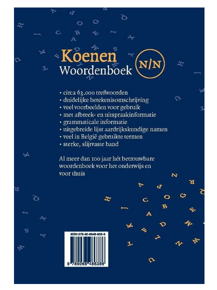 Koenen Woordenboek Nederlands Hardcover, Back Cover View