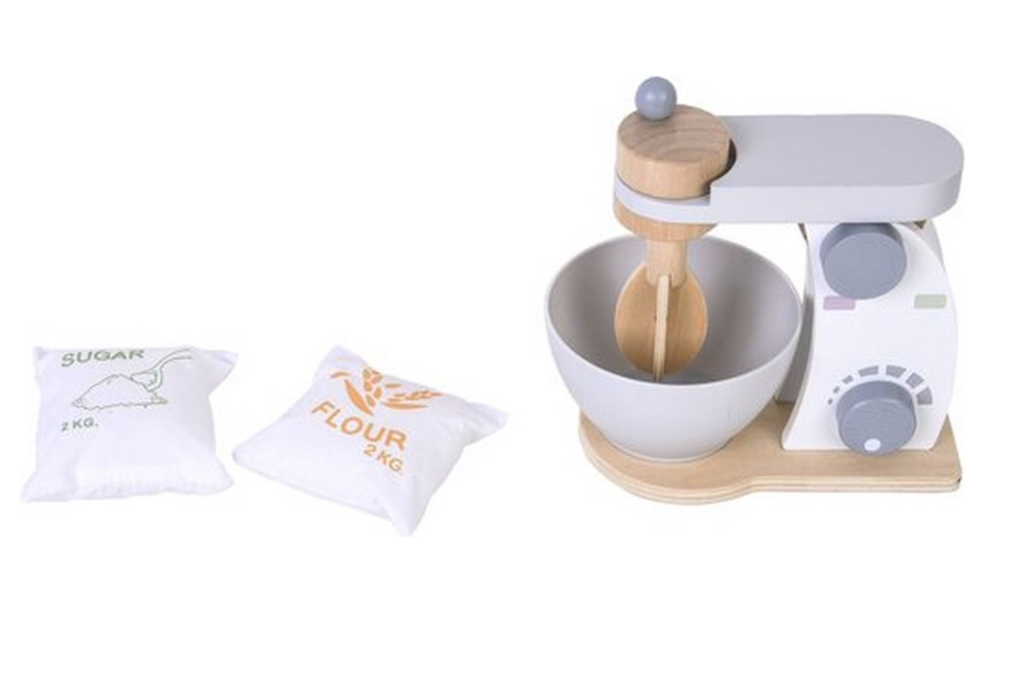 Wooden Kitchen Toy Mixer - 4 Pieces Set