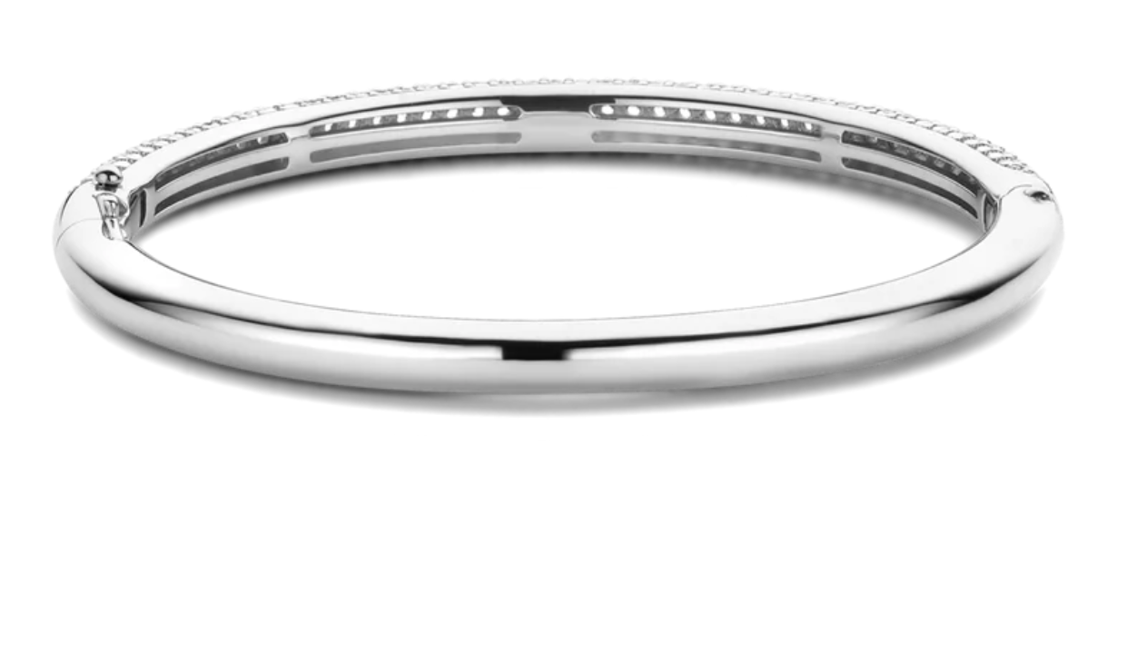 TI SENTO Bracelet CZ Paved Bangle in 925 Sterling Silver