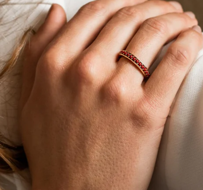 TI SENTO 12123CR Coral Red Ring in 925 Sterling Silver