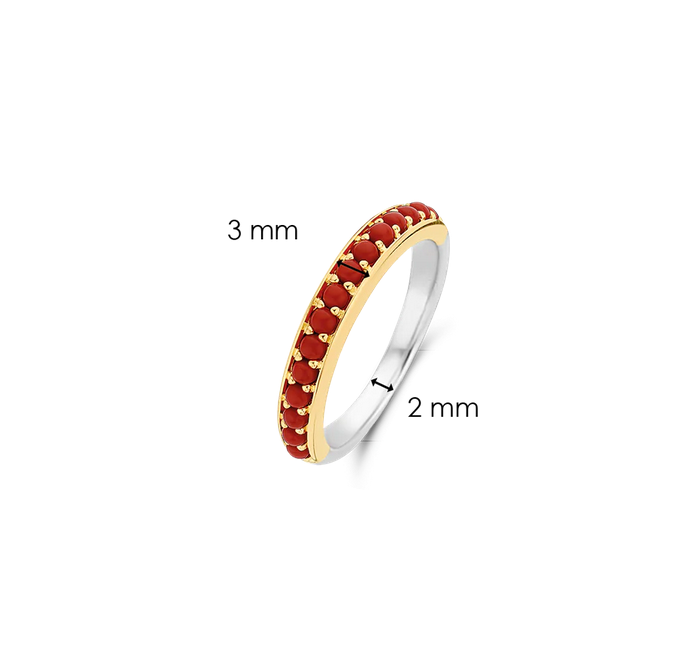 TI SENTO 12123CR Coral Red Ring in 925 Sterling Silver