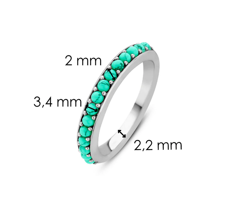 TI SENTO 12123TQ Turquoise Blue Ring in 925 Sterling Silver