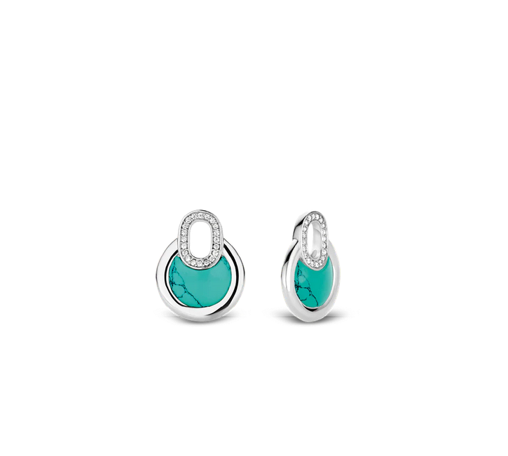 Ti Sento 9206TQ Earring Locket Charm Pair Turquoise Blue