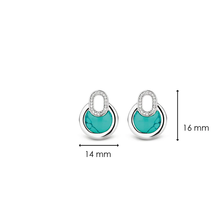 Ti Sento 9206TQ Earring Locket Charm Pair Turquoise Blue