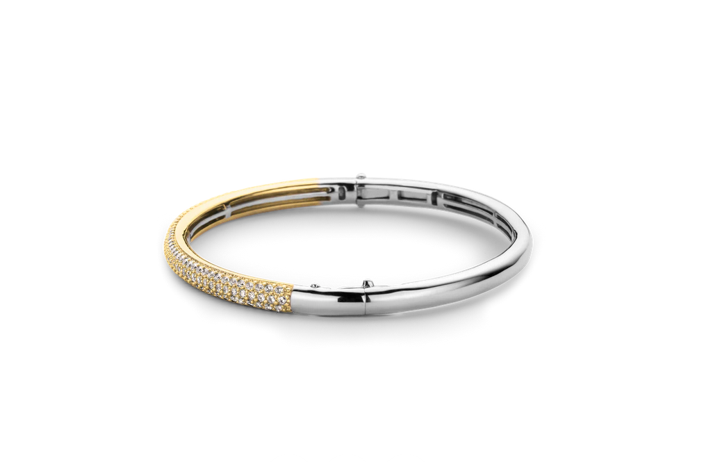TI SENTO 2874ZR Gold Plated Zirconia Bangle in Sterling Silver