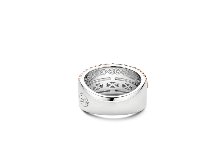 TI SENTO 12038MR Five Element Ring Rose Gold Zirconia in Sterling Silver