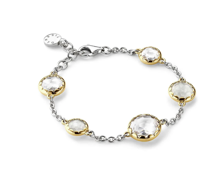 TI SENTO 2767CW Zigsaw Rounds Bracelet in 925 Sterling Silver with gold plating