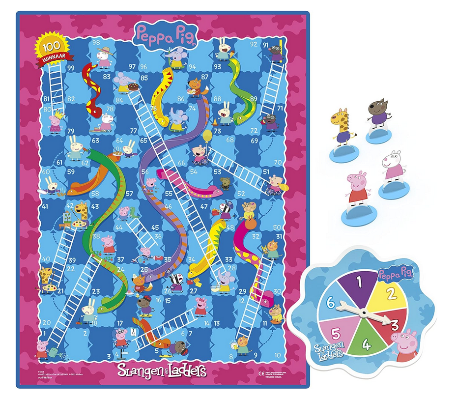 Peppa Pig Snakes and Ladders Board Game for Children from 3 Years for 2-4 Players