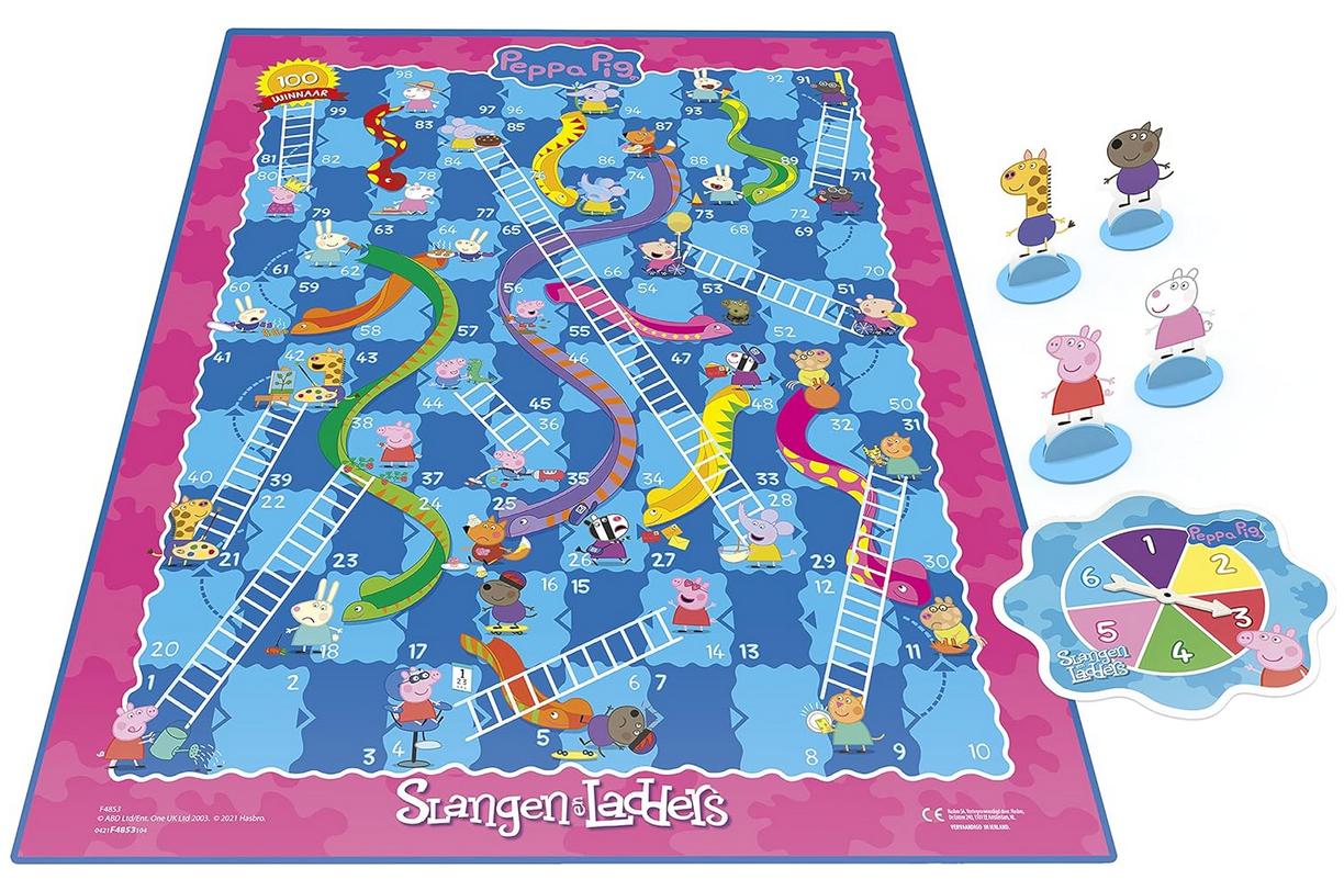 Peppa Pig Snakes and Ladders Board Game for Children from 3 Years for 2-4 Players