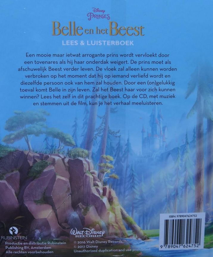 Disney Classic: Belle en het Beest Lees en Luisterboek Hardcover 2023, Back Cover Shot