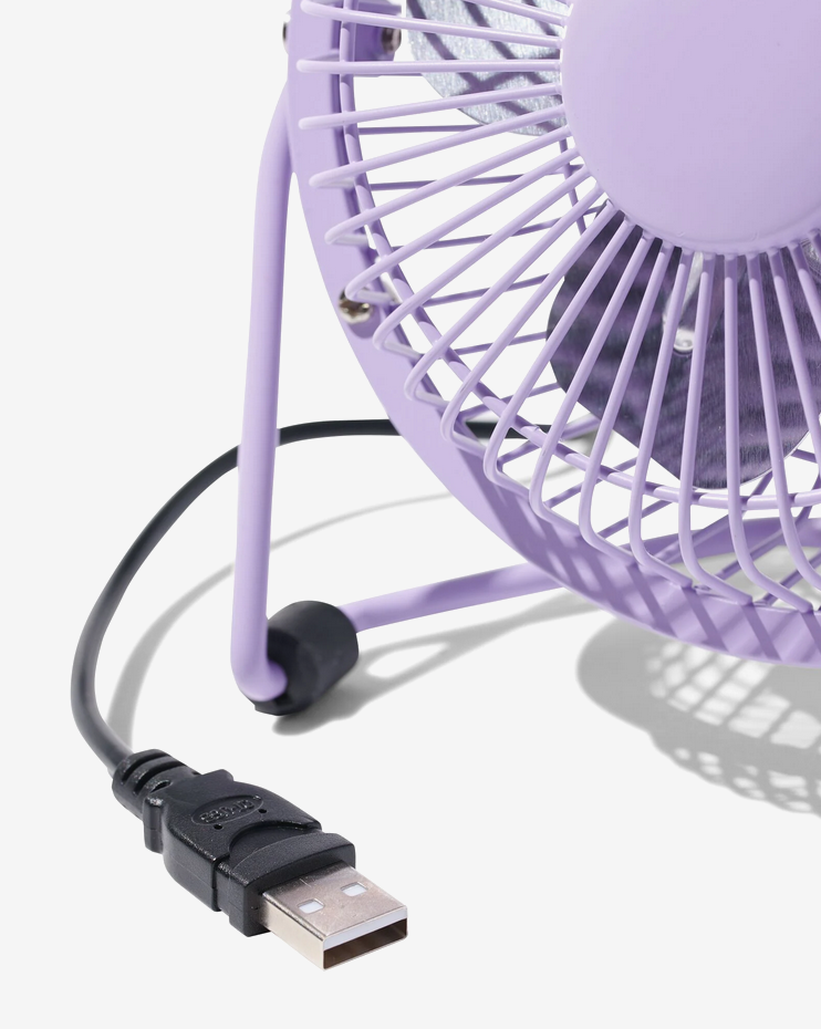 Tafelventilator USB retro lichtblauw Ø10cm