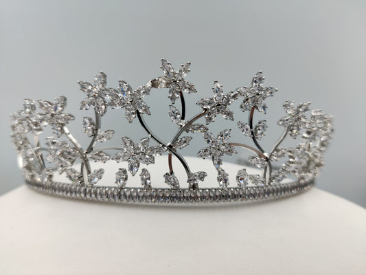 Eternity Floral Tiara Metal with Cubic Zirconia