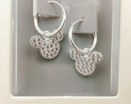 Disney Mickey Mouse 925 Sterling Silver Hoop Earrings