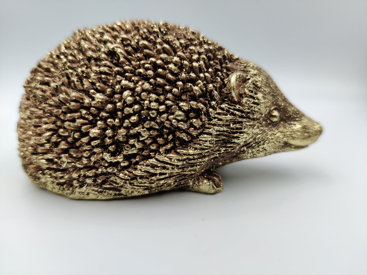 Hedgehog Home Nature Decoration Animal Figure Glittered Gold in 2 sizes