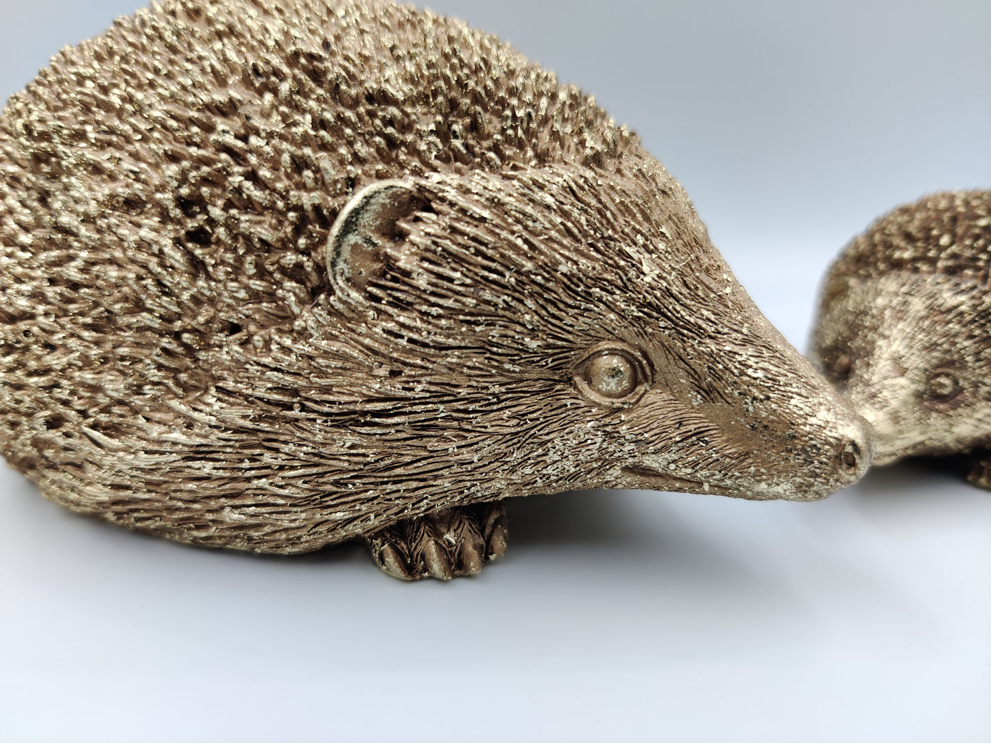 Hedgehog Home Nature Decoration Animal Figure Glittered Gold in 2 sizes