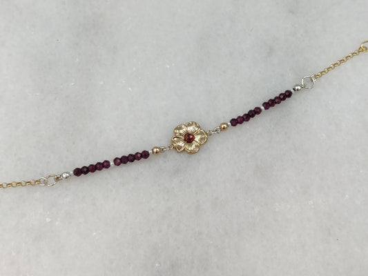 Fleur Garnet Bracelet