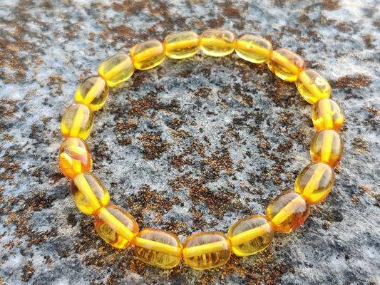 Beautiful Baltic Amber Bracelet in light Whiskey Color Top Shot