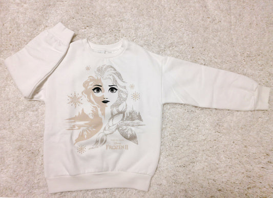 Disney Frozen II Elsa Kids Sweater in Lily White Limited Edition Front Shot in Style