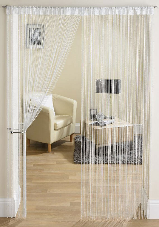 Rainbow Yarn String Curtain Silver Metalic Line String Door Divider Strip Tassel Drape Home Decor, Mode Shot