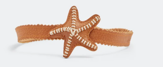 Donsje Amsterdam Kids Headband Starfish in Brown Leather