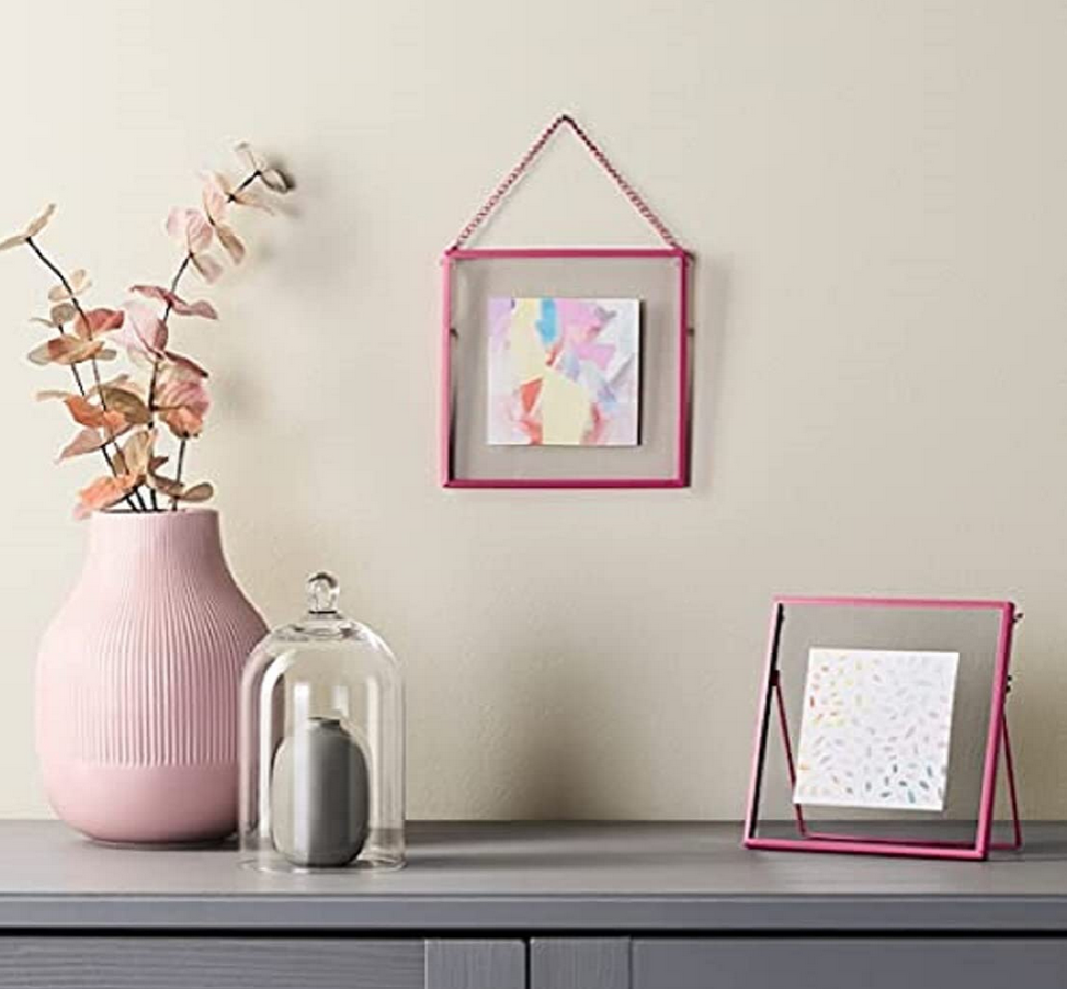 Transparent Photo Frame Jollie Pink 2 in 1 Standing Hanging