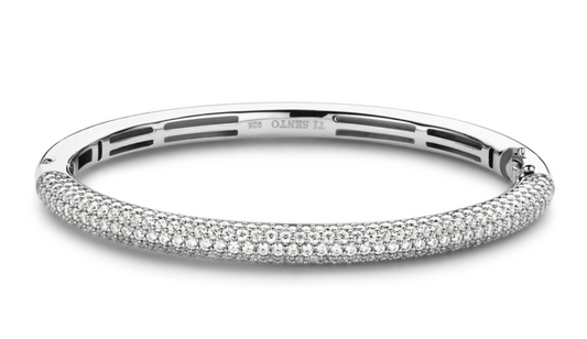 TI SENTO Bracelet CZ Paved Bangle in 925 Sterling Silver