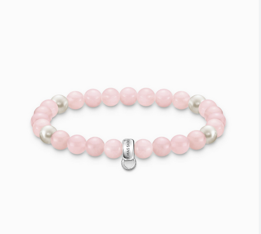 THOMAS SABO Rose Quartz Sterling Silver Charm Bracelet