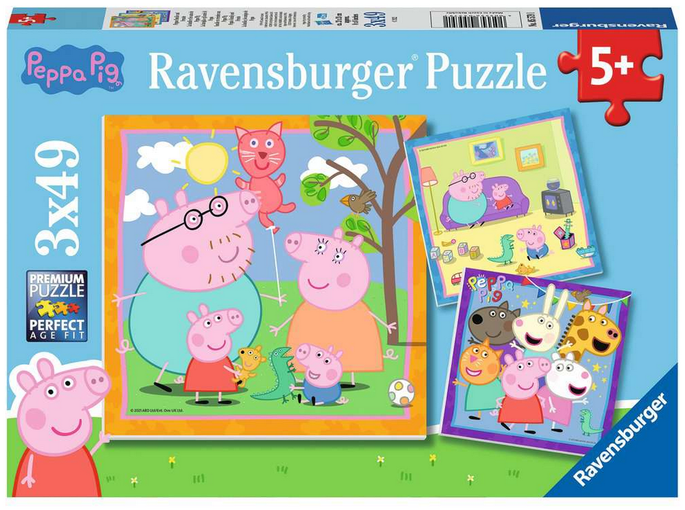 Peppa Pig: Ravensburger puzzel - Legpuzzel - 3x49 stukjes