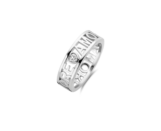 TI SENTO Ring 12227ZI "Amore Amore" Love Ring in 925 Sterling Silver