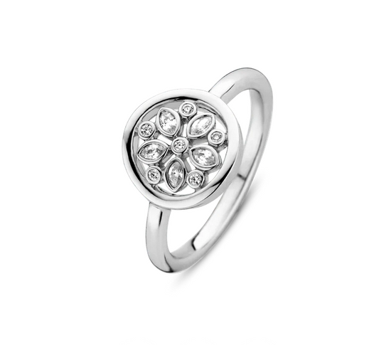 TI SENTO White Sakura Flower Ring in 925 Sterling Silver