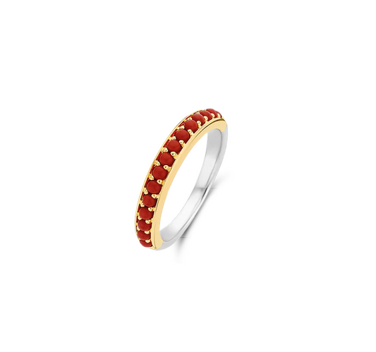 TI SENTO 12123CR Coral Red Ring in 925 Sterling Silver