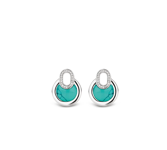 Ti Sento 9206TQ Earring Locket Charm Pair Turquoise Blue