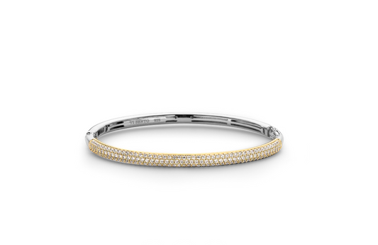 TI SENTO 2874ZR Gold Plated Zirconia Bangle in Sterling Silver