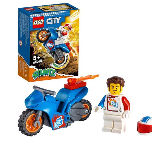 LEGO 60298 City Stuntz Rocket Stunt Motor Set with Flywheel Drive & Rocket Racer Minifigure