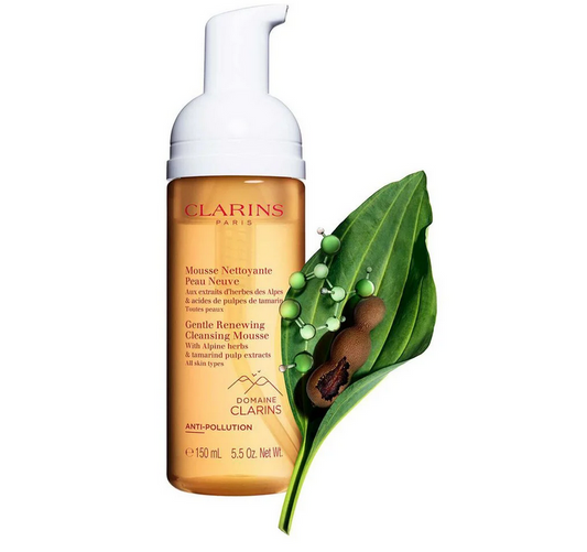 Clarins Gentle Renewing Cleansing Mousse with Alpine Herbs & Tamarind Pulp Extracts