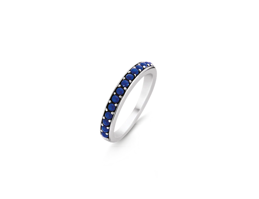 Ti Sento Lapis Lazuli Color Crystal Paved Ring in 925 Sterling Silver 12123BL Cover Shot